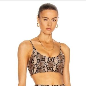 ALC x Bandier Scoop Neck Python Snakeskin Sports Bra XS NWT